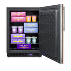 Frost-free outdoor all-freezer for built-in or freestanding use with icemaker, panel-ready door, black cabinet, digital 