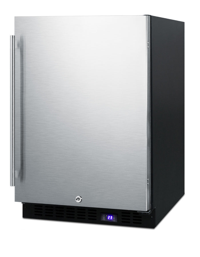 Accucold Frost-free outdoor all-freezer for built-in or freestanding use with icemaker, black cabinet, SS door, digital thermosta (Model SPFF51OSIM)