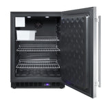 Frost-free outdoor all-freezer for built-in or freestanding use with icemaker, black cabinet, SS door, digital thermosta