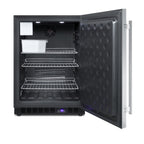Accucold Frost-free outdoor all-freezer for built-in or freestanding use with icemaker, black cabinet, SS door, digital thermosta (Model SPFF51OSIM)