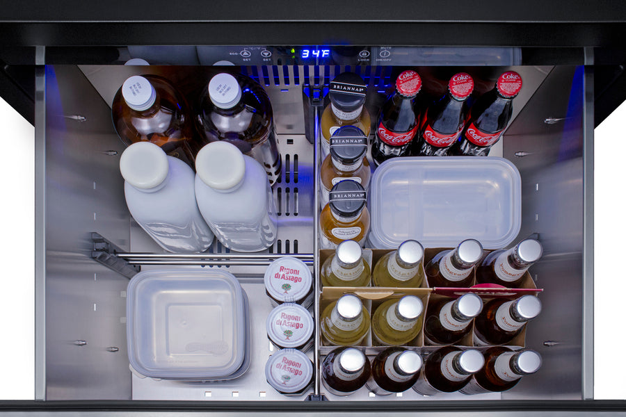 27" Wide Built-in Undercounter Ada Height 2-drawer Outdoor All-refrigerator - Full Top