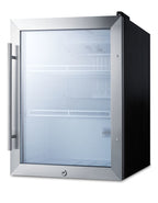 Outdoor compact commercial beverage center with lock (Model SPR314LOS) - Angle