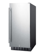 Accucold 15" Wide Built-in Outdoor Refrigerator with Black Cabinet, Stainless Steel Door, and Lock (Model SPR316OSLHD)