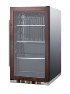 19" Wide Shallow Depth indoor/outdoor Beverage Center with Panel-ready Glass Door and Black Interior (Model SPR488BOSCSS