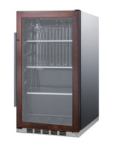 19" Wide Shallow Depth indoor/outdoor Beverage Center with Panel-ready Glass Door and Black Interior (Model SPR488BOSCSS