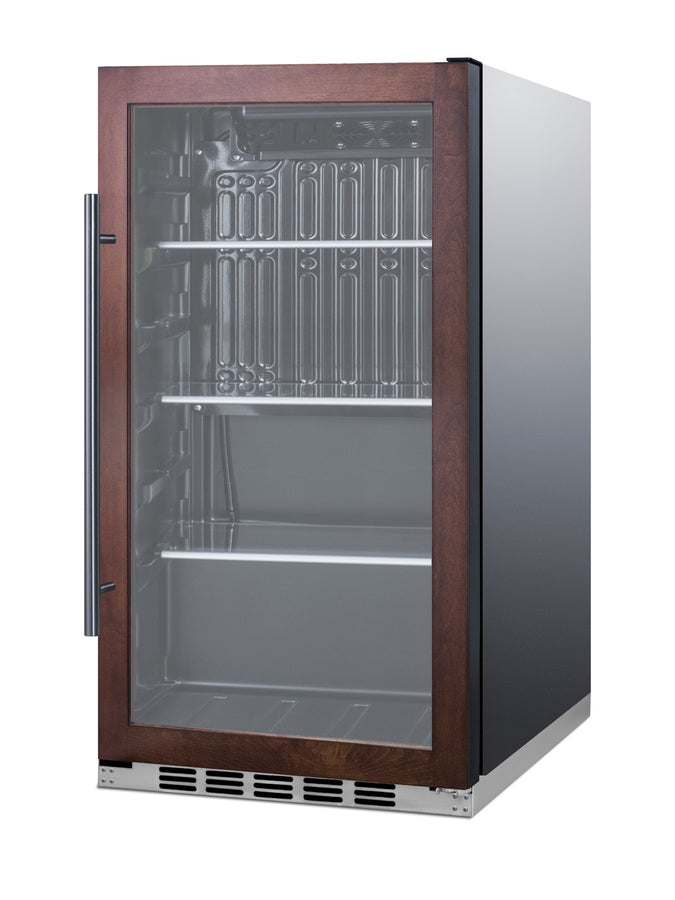19" Wide Shallow Depth indoor/outdoor Beverage Center with Panel-ready Glass Door and Black Interior (Model SPR488BOSCSS