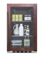 19" Wide Shallow Depth indoor/outdoor Beverage Center with Panel-ready Glass Door and Black Interior (Model SPR488BOSCSS
