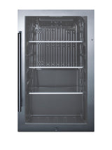 Accucold 19" Wide Shallow Depth indoor/outdoor Beverage Center with Glass Door and Black Interior (Model SPR488BOSLHD)