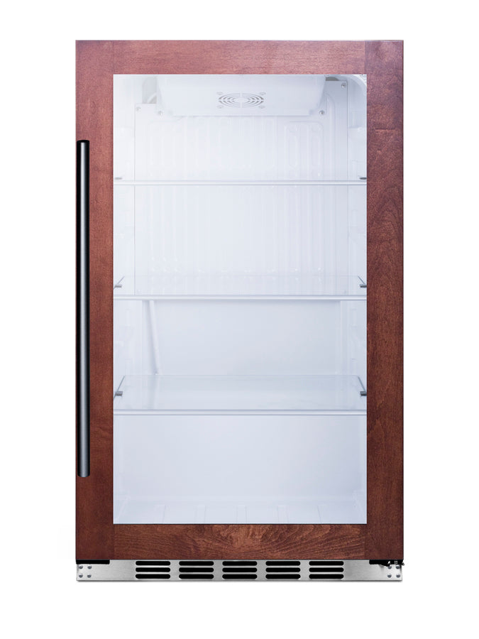 Accucold 19" Wide Shallow Depth indoor/outdoor Beverage Center with Panel-ready Glass Door and White Interior (Model SPR489OSCSSPNR)