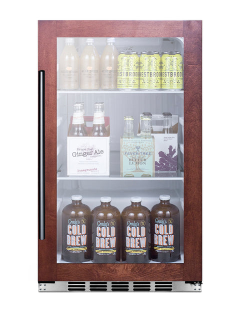 19" Wide Shallow Depth indoor/outdoor Beverage Center with Panel-ready Glass Door and White Interior (Model SPR489OSCSSP