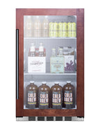 Accucold 19" Wide Shallow Depth indoor/outdoor Beverage Center with Panel-ready Glass Door and White Interior (Model SPR489OSCSSPNR)