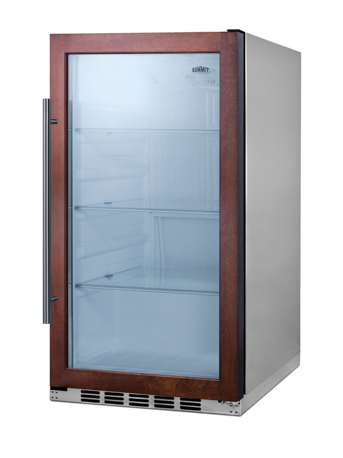Accucold 19" Wide Shallow Depth indoor/outdoor Beverage Center with Panel-ready Glass Door and White Interior (Model SPR489OSCSSPNR)