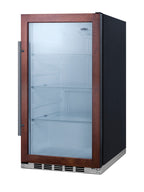 19" Wide Shallow Depth indoor/outdoor Beverage Center with Panel-ready Glass Door and White Interior (Model SPR489OSPNR)