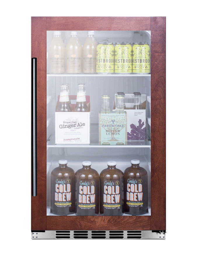 19" Wide Shallow Depth indoor/outdoor Beverage Center with Panel-ready Glass Door and White Interior (Model SPR489OSPNR)