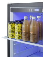 Accucold Outdoor all-refrigerator for built-in use, with lock, digital thermostat, black cabinet, and stainless steel door (Model SPR623OSCSS)