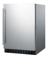 Accucold Outdoor all-refrigerator for built-in use, with lock, digital thermostat, and stainless steel wrapped exterior (Model SPR627OSCSSLHD)
