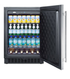 Accucold Outdoor all-refrigerator for built-in use, with lock, digital thermostat, and stainless steel wrapped exterior (Model SPR627OSCSSLHD)