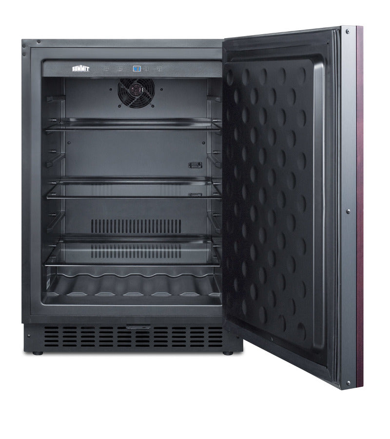 Outdoor all-refrigerator for built-in use, with digital thermostat, panel-ready door, and black cabinet (Model SPR627OSI