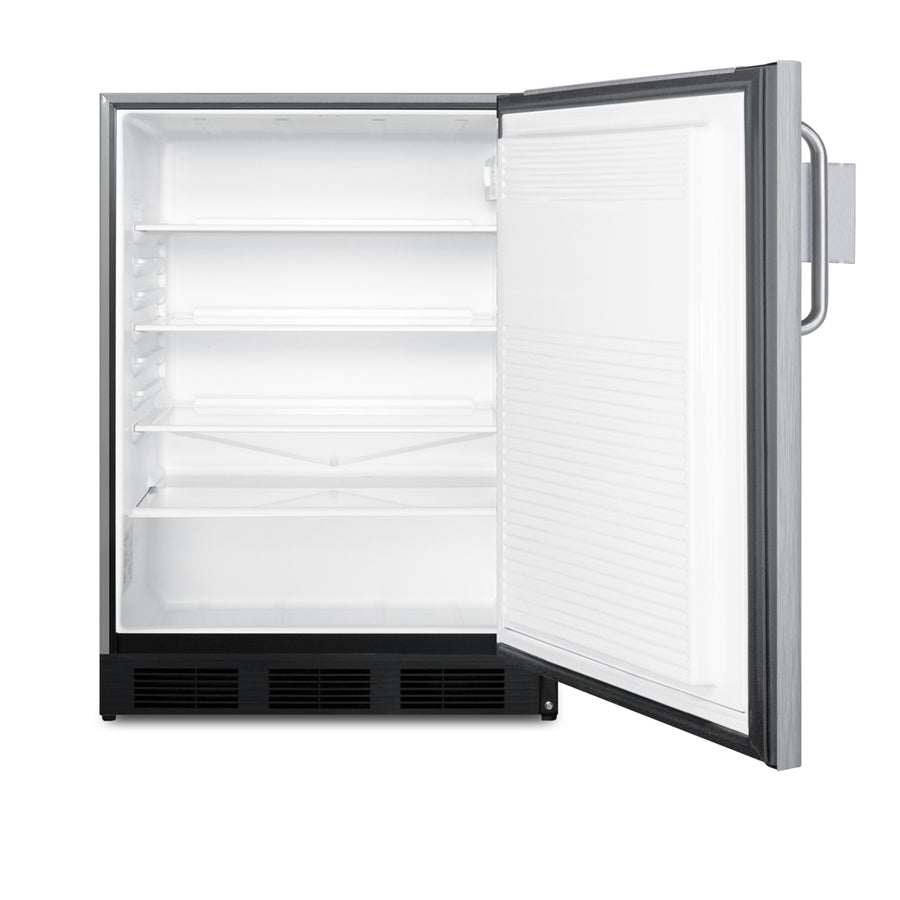 Accucold Outdoor commercial built-in all-refrigerator in stainless steel with speed rail (Model SPR7BOSSTSRLHD)