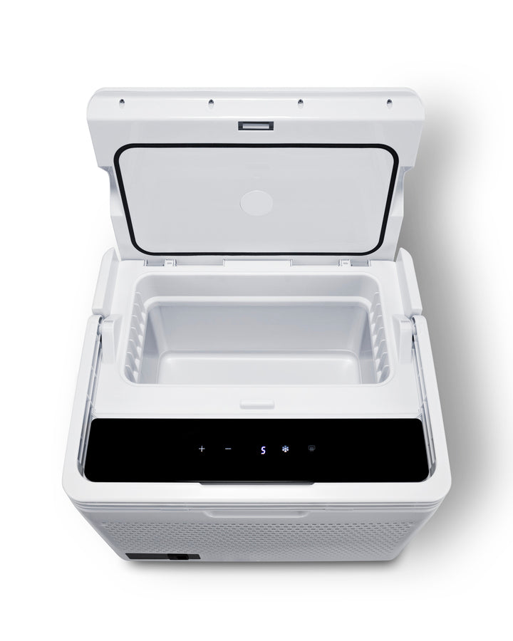 Accucold Portable 12V/24V MOMCUBE® cooler operates as a refrigerator or freezer for breast – SPRF11MC - Open
