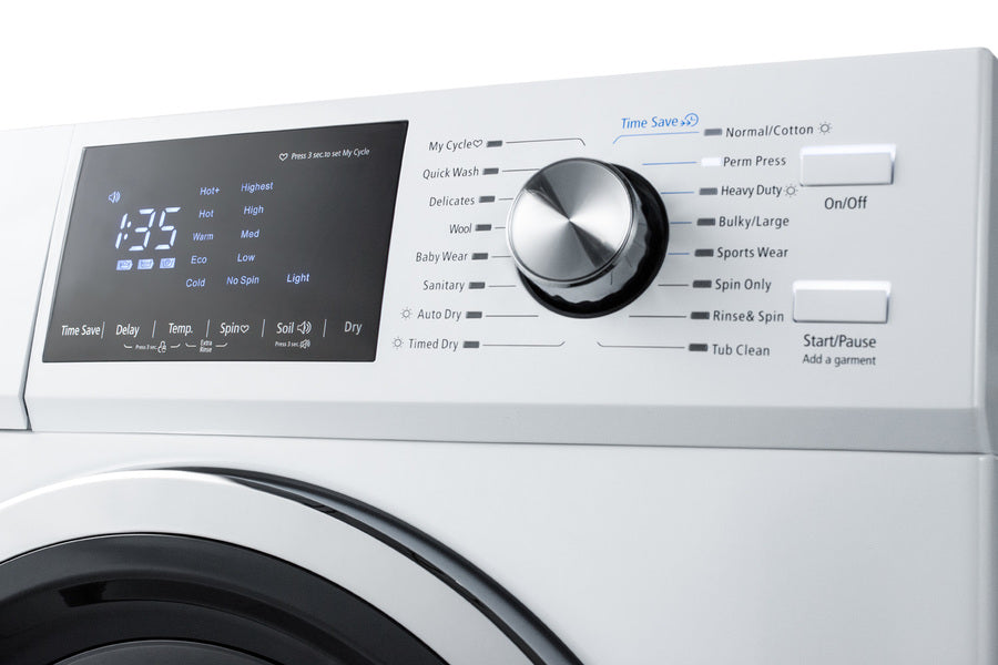 24" Wide washer/dryer Combo for Non-vented Use, with 15 Lb. Wash Capacity - Detail