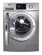 24" wide 115V washer/dryer combo for non-vented use in platinum finish - Open