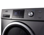 24" wide 115V washer/dryer combo for non-vented use in platinum finish - Detail