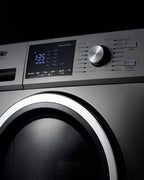 24" wide 115V washer/dryer combo for non-vented use in platinum finish - Detail