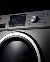 24" wide 115V washer/dryer combo for non-vented use in platinum finish - Detail