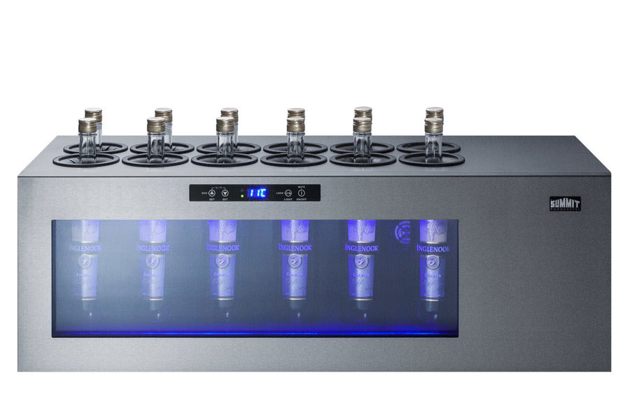 12-bottle Countertop Commercial Wine Cooler in Stainless Steel with Compressor