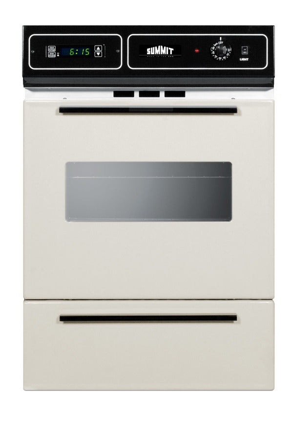 Accucold Bisque gas wall oven with electronic ignition, digital clock/timer, and oven window for cutouts 22 3/8" wide by 34 1/8"