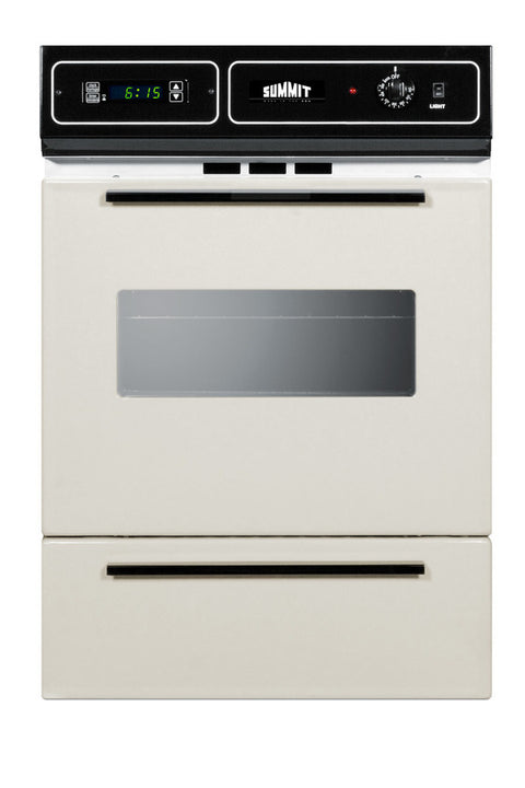 Accucold Bisque gas wall oven with electronic ignition, digital clock/timer, and oven window for cutouts 22 3/8" wide by 34 1/8"