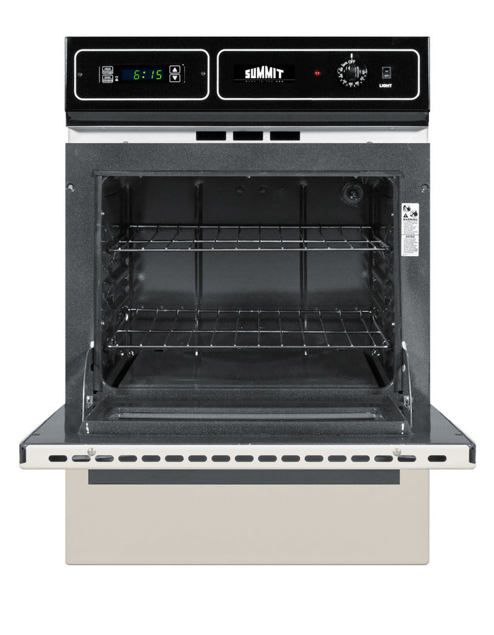 Accucold Bisque gas wall oven with electronic ignition, digital clock/timer, and oven window for cutouts 22 3/8" wide by 34 1/8"
