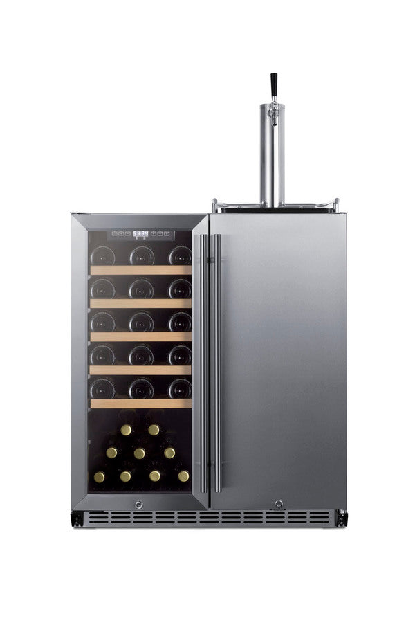 30" Wide indoor/outdoor Undercounter Combination Wine Cellar and Kegerator