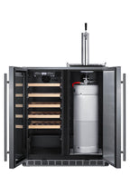 30" Wide indoor/outdoor Undercounter Combination Wine Cellar and Kegerator