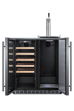 30" Wide indoor/outdoor Undercounter Combination Wine Cellar and Kegerator