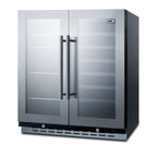 Accucold 30" Wide Built-in Undercounter Dual Zone Wine and Craft Beer Cooler with Locks, Digital Thermostats, and Glass Doors In