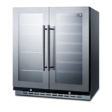 Accucold 30" Wide Built-in Undercounter Dual Zone Wine and Craft Beer Cooler with Locks, Digital Thermostats, and Glass Doors In