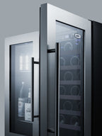 Accucold 30" Wide Built-in Undercounter Dual Zone Wine and Craft Beer Cooler with Locks, Digital Thermostats, and Glass Doors In