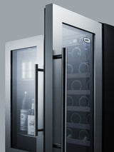 Accucold 30" Wide Built-in Undercounter Dual Zone Wine and Craft Beer Cooler with Locks, Digital Thermostats, and Glass Doors In