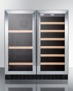 30" wide built-in undercounter dual zone wine and craft beer cooler with locks, digital controls, and LED lighting