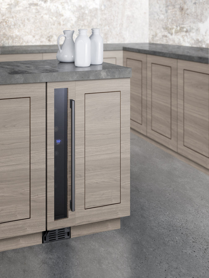 6" Wide Built-in Undercounter Wine Cellar with Panel-ready Door Trim (Model SWC007H34PNRLHD)