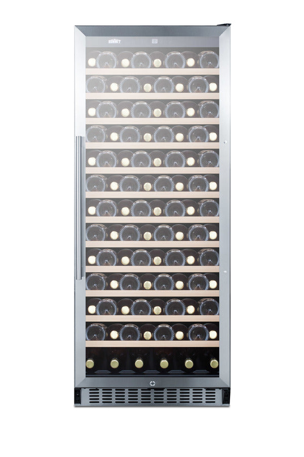 Accucold 102 Bottle Single-zone Wine Cellar with Glass Door, Digital Thermostat, and Black Cabinet (Model SWC1102LHD)