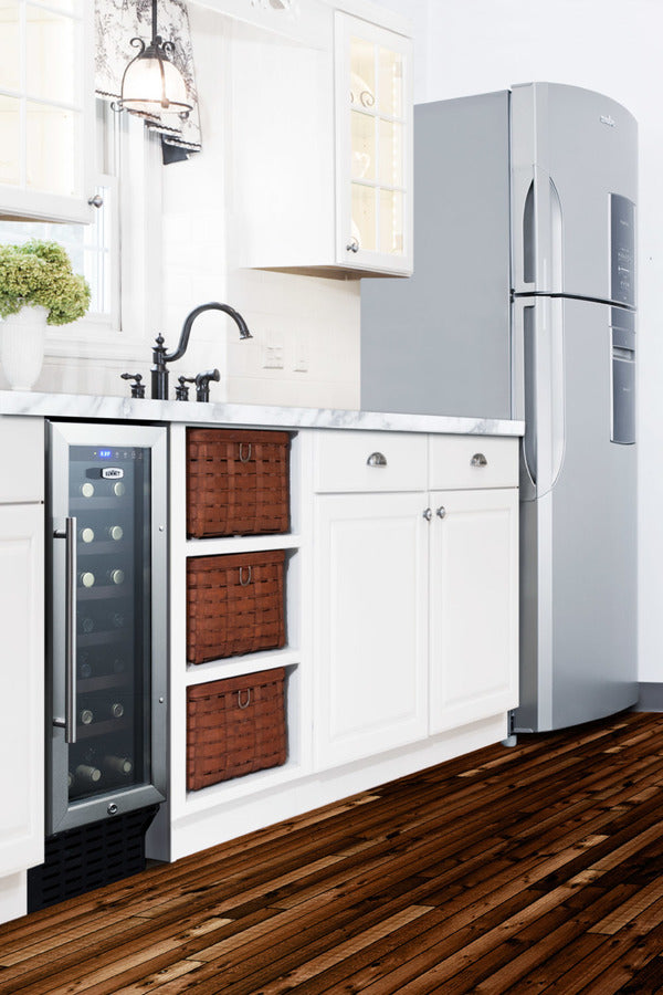 12" wide built-in undercounter wine cellar with digital thermostat and LED lighting (Model SWC1224B)