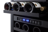 Accucold 18" wide ADA compliant dual zone wine cellar for built-in or freestanding use, with digital controls, lock, and LED ligh, ADA (Model SWC182ZADALHD)