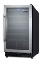 18" wide ADA compliant wine cellar for built-in or freestanding use, with digital controls, lock, and LED lighting, ADA 