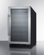 Accucold 18" wide ADA compliant wine cellar for built-in or freestanding use with stainless steel cabinet, digital