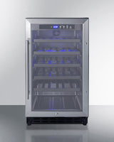 18" wide ADA compliant wine cellar for built-in or freestanding use, with digital controls, lock, and LED lighting, ADA 