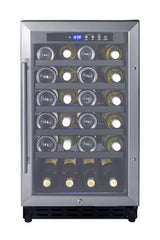 18" wide ADA compliant wine cellar for built-in or freestanding use, with digital controls, lock, and LED lighting, ADA 