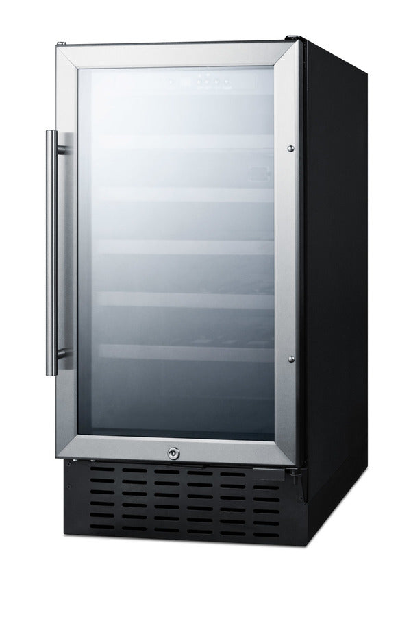 18" wide ADA compliant wine cellar for built-in or freestanding use with stainless steel cabinet, digital controls, and,